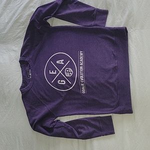 Purple sweatshirt The Loyalist "Goalie Evolution Academy"w/off-white printing